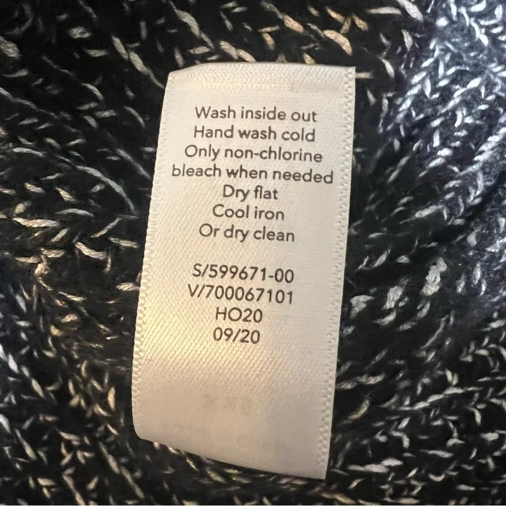 ATHLETA Sierra Marled Black White Wool Blend Sweater Crew Neck Size XXS